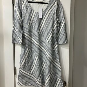 Soft Surroundings Navy and White Striped Top